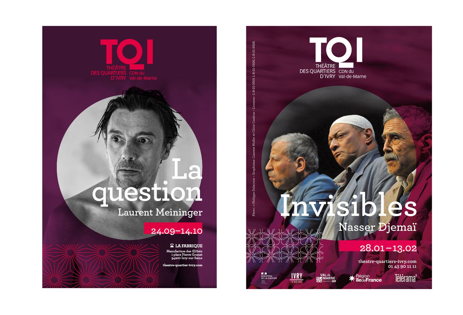 Théâtre des Quartiers d'Ivry TQI - Logotype, territoire, communication, normalisation - Laurent Muller, Brand identity