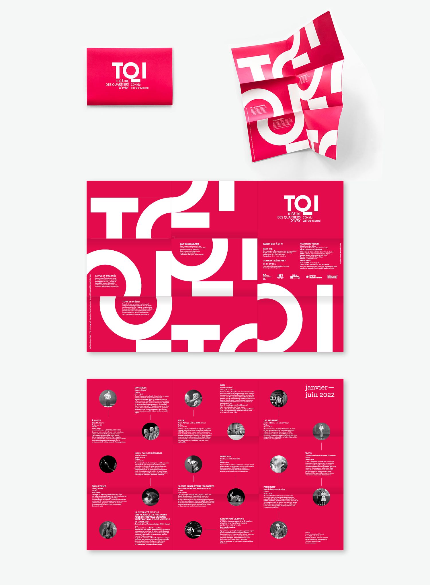 Théâtre des Quartiers d'Ivry TQI - Logotype, territoire, communication, normalisation - Laurent Muller, Brand identity